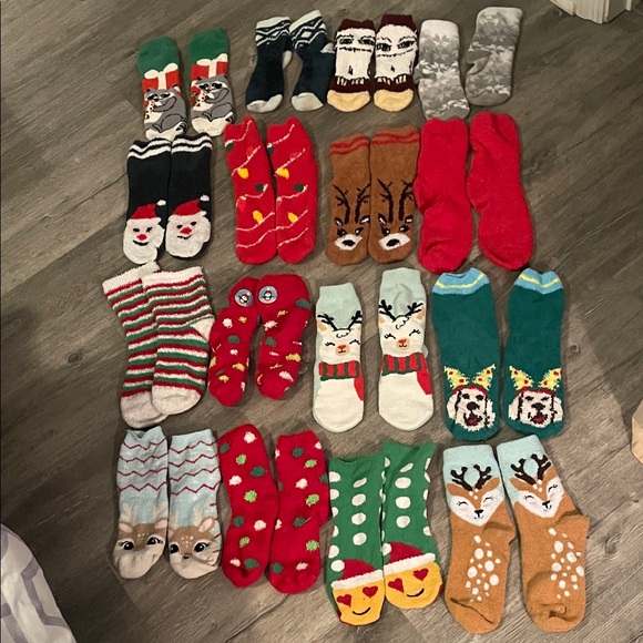 Other - 16 Colorful Holiday Themed Socks Collection Good Condition/AS IS BUNDLE 16